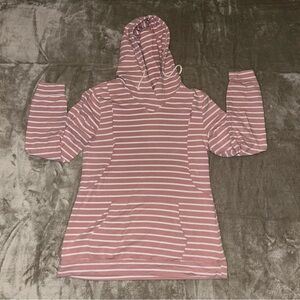 Striped Pink Nursing Hoodie Size M